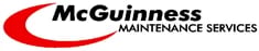 McGuinness Maintenance Services logo with red curved swoosh and black text