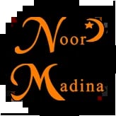 Noor Madina logo with orange stylized text on black background