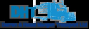 Blue recycling truck and bins logo with environmental text beneath