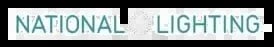 National Lighting logo with text in light blue and white